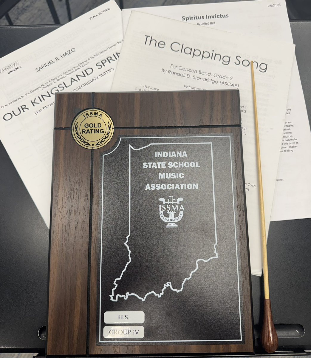 Congratulations to our concert band students for earning a gold rating at ISSMA organizational contest today! #together