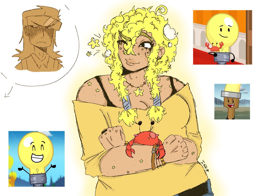 m4de0f1nk's tweet image. PAINTBRUSH IS SO LUCKY. 
#inanimateinsanity #lightbulbii #lightbulb #ii #paintbrushii #lightbrush #osc #osctwt #fanart