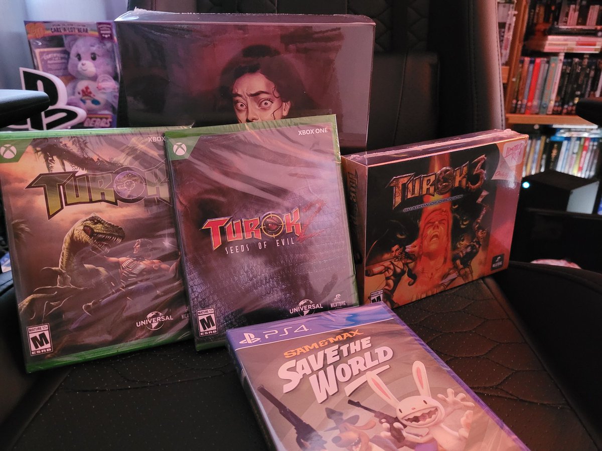 blinkjfg's tweet photo. My latest glorious shipment from Limited Run Games.

#ClockTowerRewind
#Turok
#Turok2
#Turok3
#SamandMax https://t.co/NJjtl1vdOi