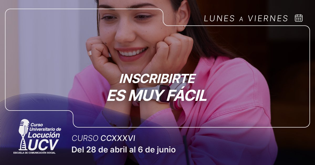 ¿Sabes cómo inscribirte en nuestros cursos?🤔
1-Ingresa en locucionucv.com y completa el formulario de PREinscripción 
2-Te llegará un e-mail para que VERIFIQUES tu dirección de correo: ¡hazlo!
3-Al hacerlo, recibirás otro correo con los datos y un enlace de inscripción.