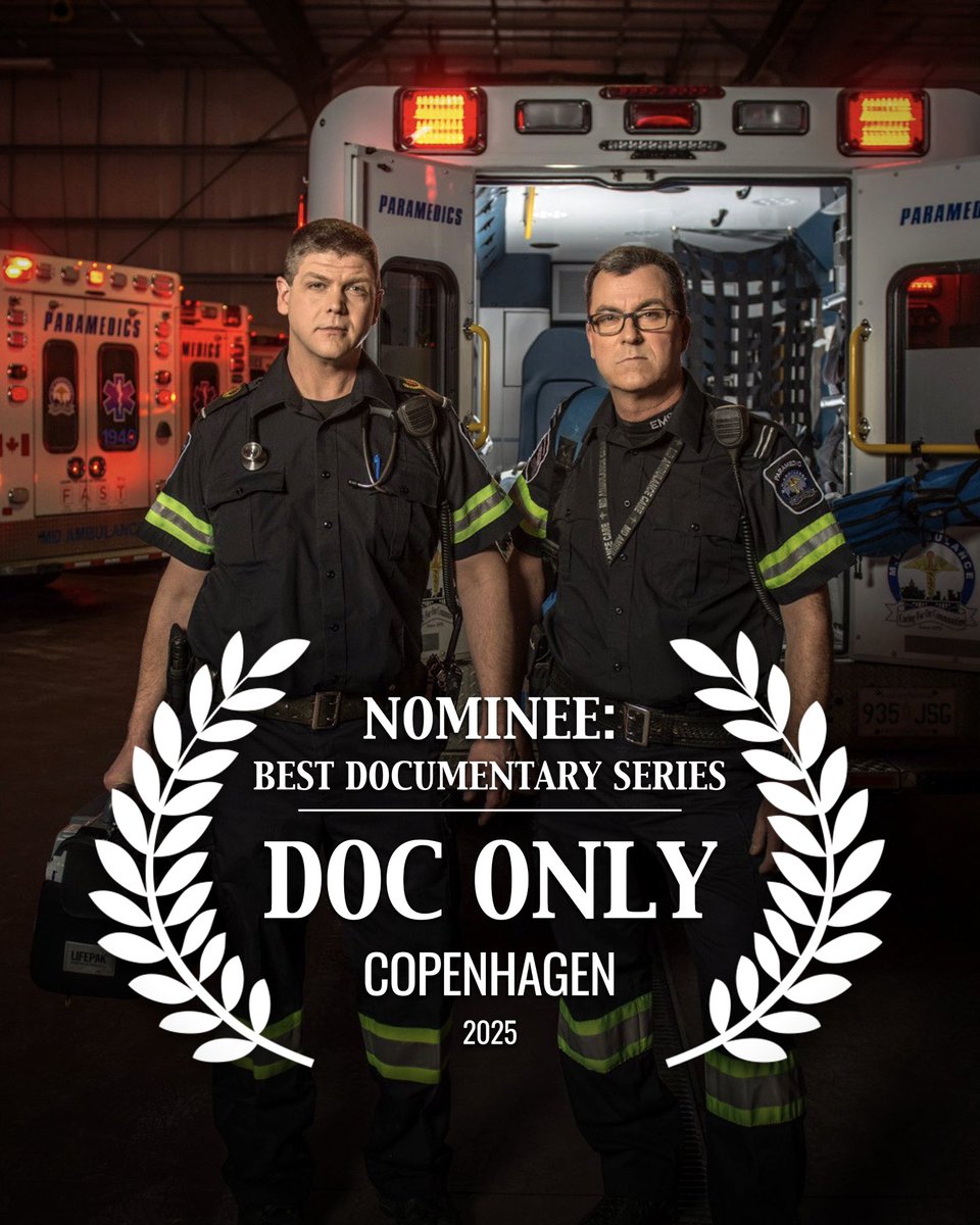 FahrenheitFilms's tweet image. Paramedics: Emergency Response is nominated for Best Documentary Series at the 2025 Doc Only Festival, taking place in Copenhagen, Denmark, on May 30!
