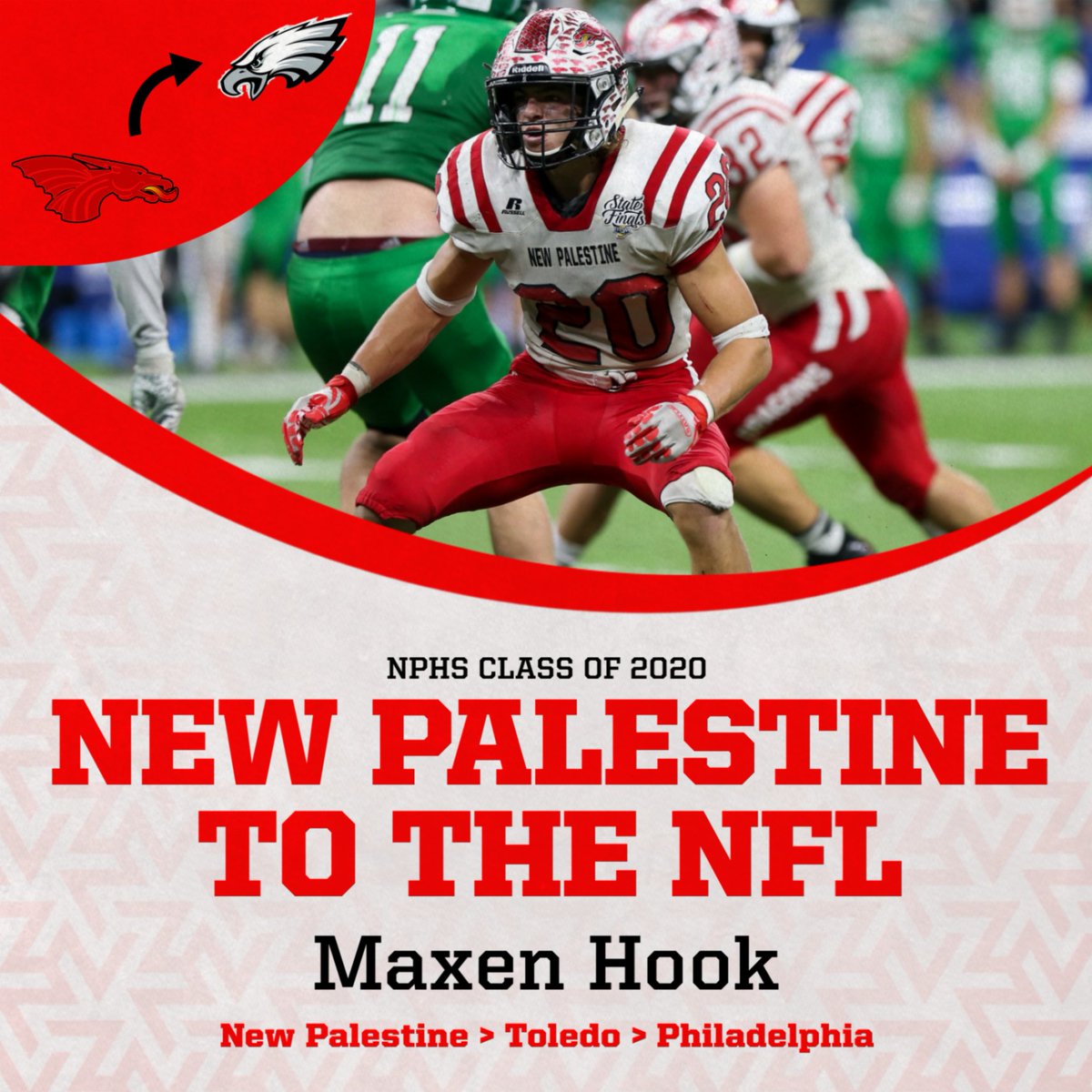 New Palestine Dragons (@nphsdragons) on Twitter photo The NFL journey for <a href="/MaxenHook/">Maxen Hook</a> began as a New Palestine Dragon, where he was a two-way starter for two state championship teams. Now, he's a member of the defending Super Bowl champion Philadelphia Eagles.
๐ธ <a href="/CatchTheShot/">Brenda Adams-Turk</a> The NFL journey for <a href="/MaxenHook/">Maxen Hook</a> began as a New Palestine Dragon, where he was a two-way starter for two state championship teams. Now, he's a member of the defending Super Bowl champion Philadelphia Eagles.
๐ธ <a href="/CatchTheShot/">Brenda Adams-Turk</a>