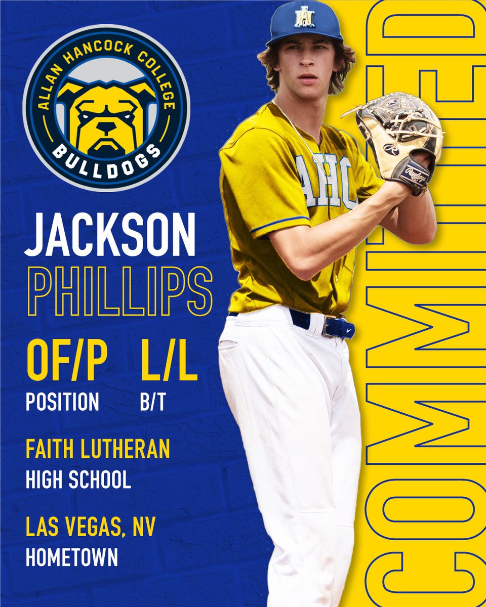 Jackson Phillips (@jacksonphilly25) on Twitter photo God is Good! After much thought, prayer, & conversation I have made the decision to continue playing baseball <a href="/HancockCollege/">AllanHancockCollege</a> while studying Business & Marketing. I would like to thank God, my parents, & the coaches & staff at AHC & I am excited for what the future holds! God is Good! After much thought, prayer, & conversation I have made the decision to continue playing baseball <a href="/HancockCollege/">AllanHancockCollege</a> while studying Business & Marketing. I would like to thank God, my parents, & the coaches & staff at AHC & I am excited for what the future holds!