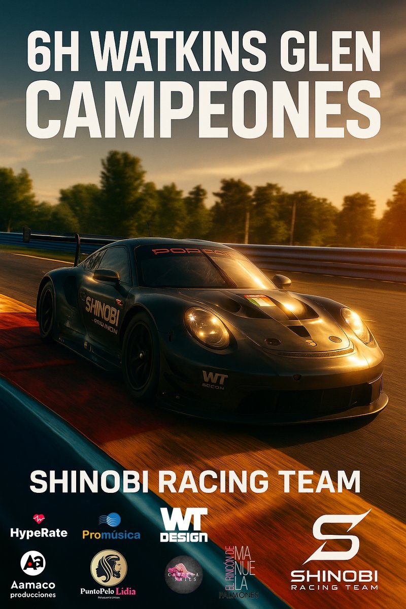 Shinobi_R_Team's tweet photo. Trabajo, constancia y pasión. Hoy nos llevamos a casa la victoria en las 6H de Watkins Glen. ¡Este triunfo es de todo el equipo SHINOBI RACING TEAM! 🏆🚀 Gracias a todos los que creyeron en nosotros.

#ShinobiRacingTeam #6HWatkinsGlen #Campeones @jkrilin @dieguez_german https://t.co/PL8O6vx7rP