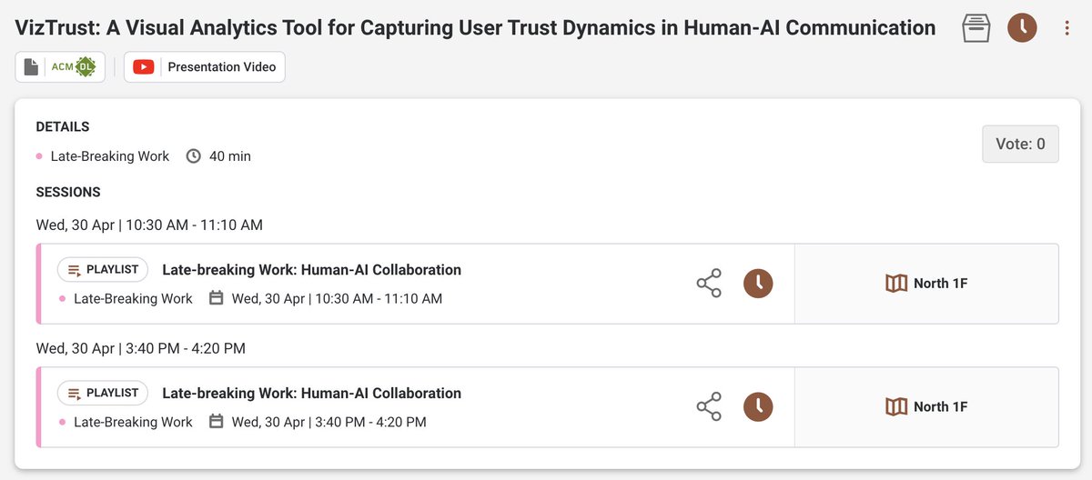 VisonWang1's tweet photo. I will present my VizTrust work in LBW session on April 30. Welcome to stop by. 
https://t.co/TGyaEZ4KlB https://t.co/4wiTl5sjFf