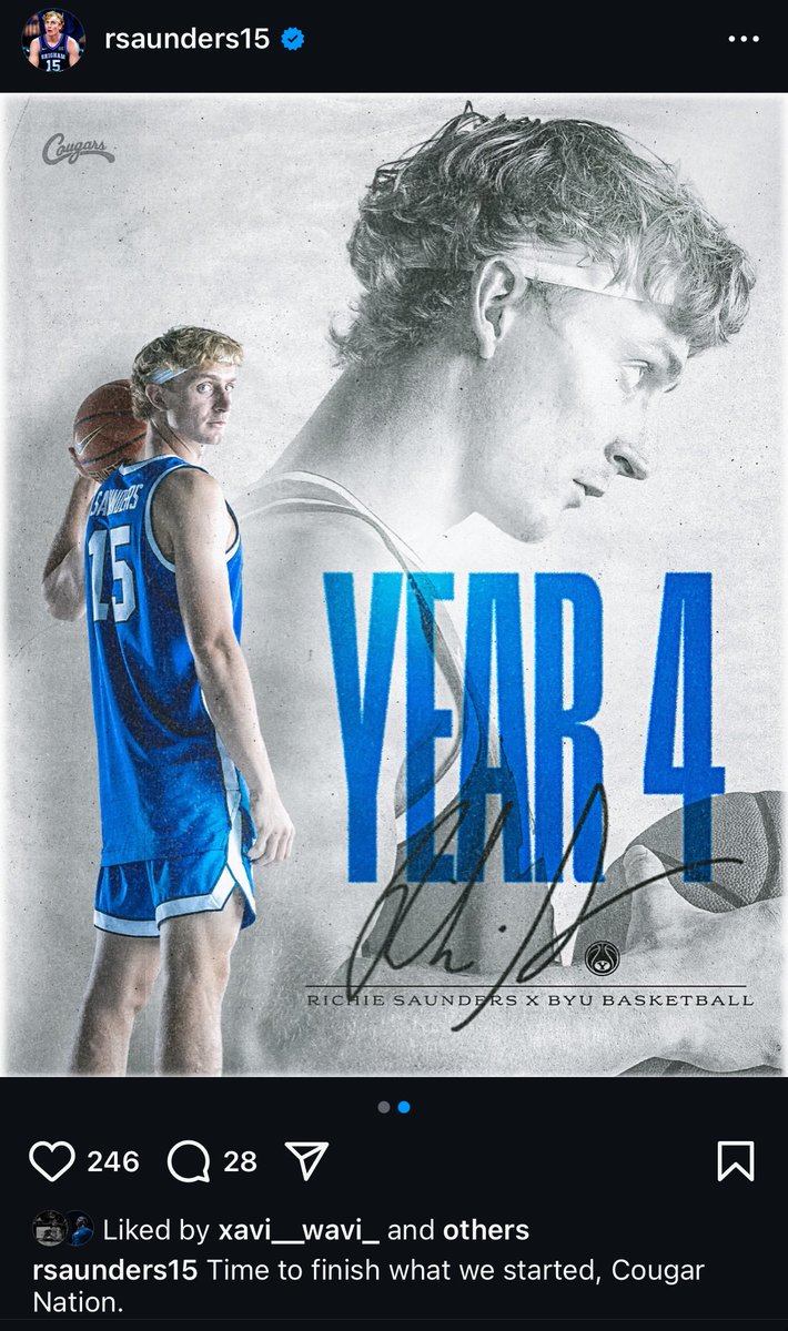 rtmccombs's tweet photo. Richie Saunders announces he is returning to BYU. https://t.co/vro0hrbruE