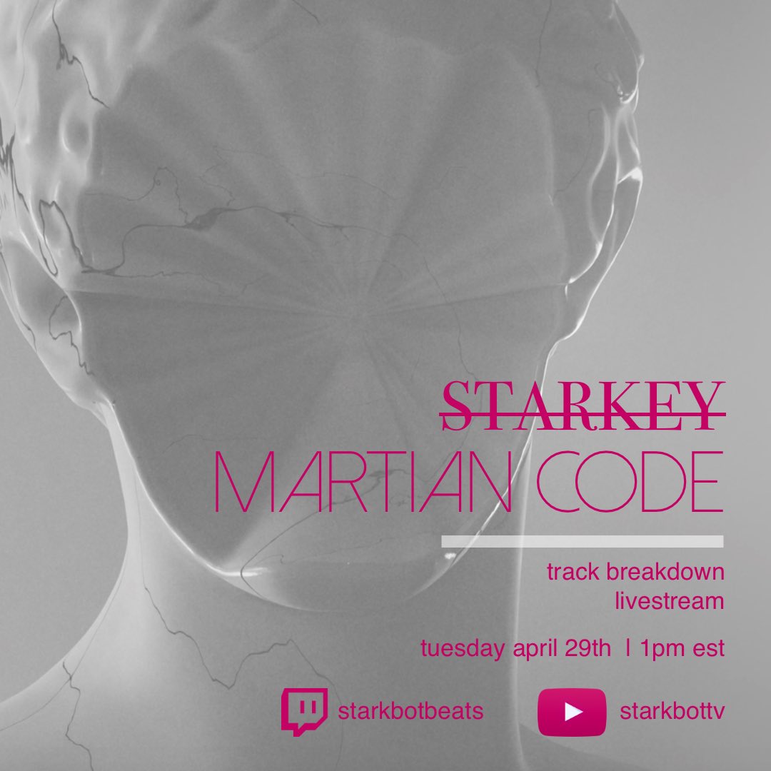Going to break down “Martian Code” from my forthcoming Vacuum State record this coming Tuesday.  Hope you can join on #YouTube or #twitch