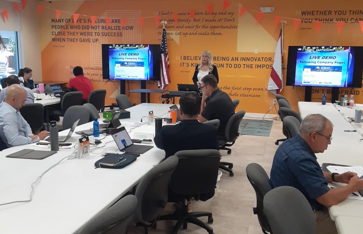 peteblum69's tweet photo. Friday we held our 135th Project Transition USA LinkedIn Workshop at the Hillsborough County Entrepreneur Collaborative Center in Ybor City! We have helped so many transitioning service members, their spouses, and other veterans.

https://t.co/ym0vNKcjdK https://t.co/rNSE8wdqOG