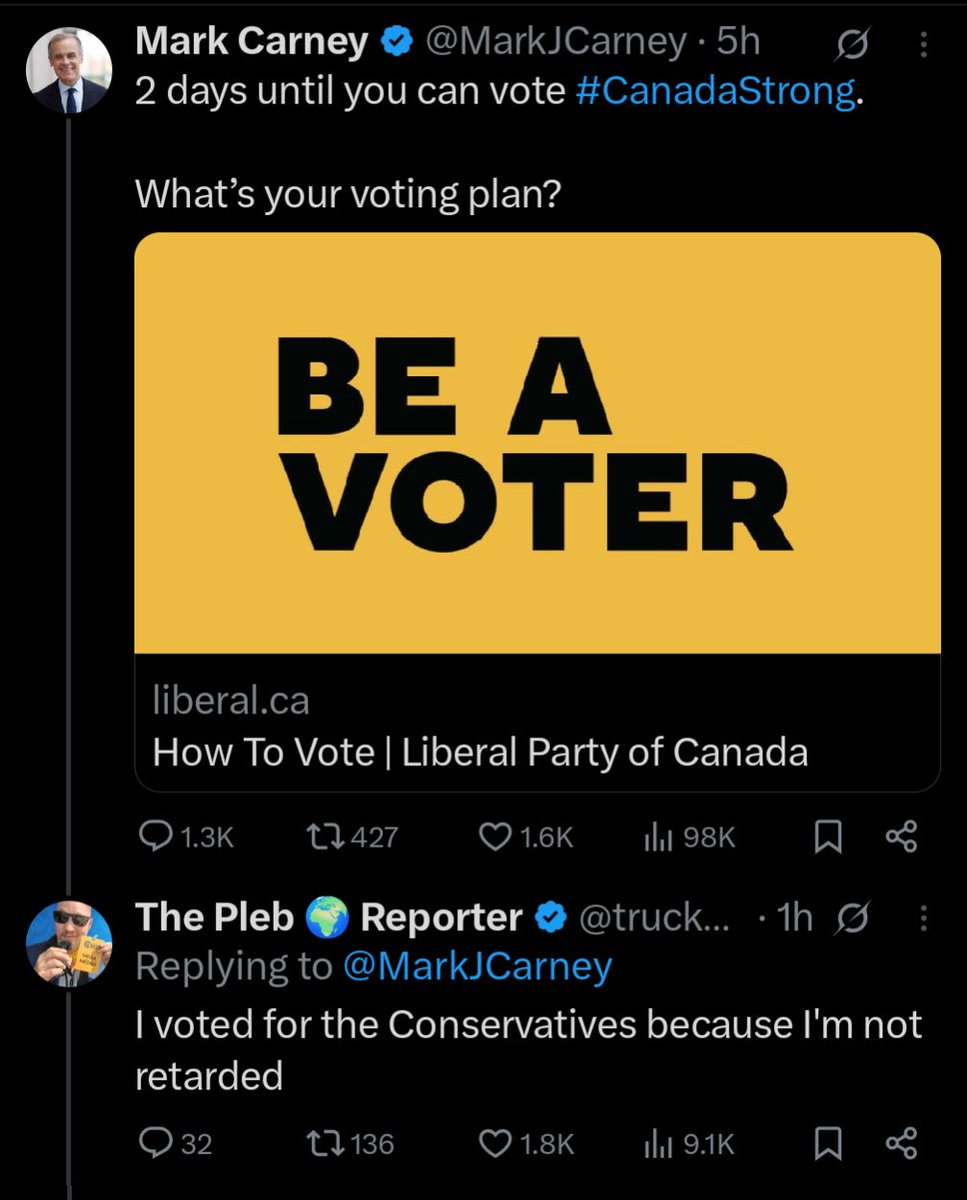 truckdriverpleb's tweet image. I just ratio'd Mark Carney