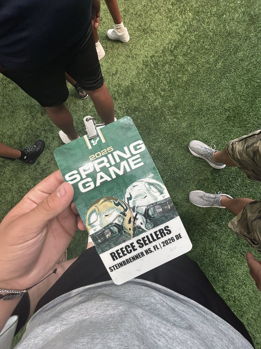 Reece sellers (@reecesellers_9) on Twitter photo Amazing spring game visit <a href="/USFFootball/">USF Football</a>, loved to watch the team get after it‼️🤘🏻
Spring Ball on monday 4/28‼️
<a href="/coachcam_/">Cam Edwards</a> <a href="/CoachGolesh/">Alex Golesh</a> <a href="/Coach_DVD/">DeMarcus Van Dyke</a> <a href="/Coach_KCH/">Kyle Cerge-Henderson</a> <a href="/DLineKP/">Kevin Patrick</a> <a href="/SteinbrennerFB/">SteinbrennerFootball</a> <a href="/juanlong9/">juan long</a> <a href="/Coach_Boggs23/">Ryan Bogdanski</a> <a href="/SportPrepX/">SportPrepX</a> <a href="/NP_Florida/">Chad Jamison</a> <a href="/NP_Recruiting/">National Pros Recruiting</a> <a href="/NationalPID/">National Prospect ID</a> <a href="/LL7NV/">College Recruiter</a> <a href="/ScottC_Scout/">College Scout</a> Amazing spring game visit <a href="/USFFootball/">USF Football</a>, loved to watch the team get after it‼️🤘🏻
Spring Ball on monday 4/28‼️
<a href="/coachcam_/">Cam Edwards</a> <a href="/CoachGolesh/">Alex Golesh</a> <a href="/Coach_DVD/">DeMarcus Van Dyke</a> <a href="/Coach_KCH/">Kyle Cerge-Henderson</a> <a href="/DLineKP/">Kevin Patrick</a> <a href="/SteinbrennerFB/">SteinbrennerFootball</a> <a href="/juanlong9/">juan long</a> <a href="/Coach_Boggs23/">Ryan Bogdanski</a> <a href="/SportPrepX/">SportPrepX</a> <a href="/NP_Florida/">Chad Jamison</a> <a href="/NP_Recruiting/">National Pros Recruiting</a> <a href="/NationalPID/">National Prospect ID</a> <a href="/LL7NV/">College Recruiter</a> <a href="/ScottC_Scout/">College Scout</a>
