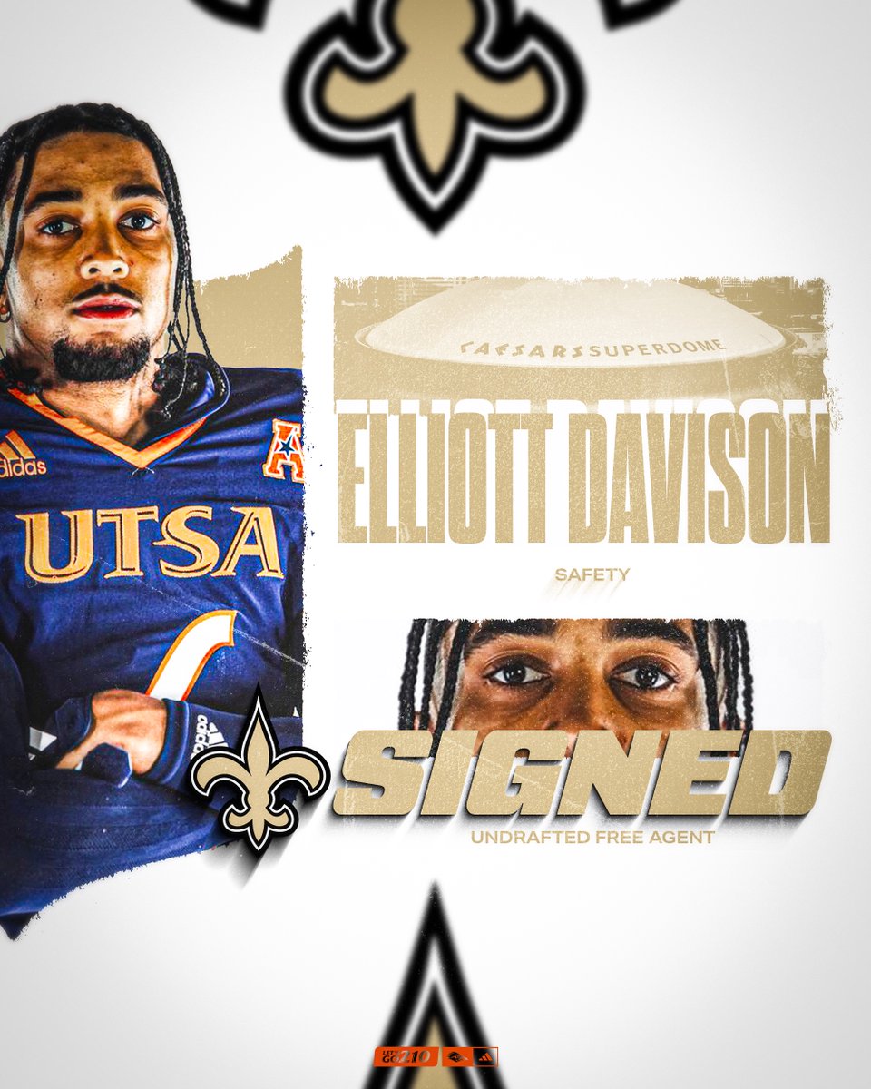 UTSA Football ๐ (@utsaftbl) on Twitter photo From the #210TriangleOfToughness to The Big Easy โ๏ธ
Elliott Davison (@Emunyunfunyun) has signed with the <a href="/Saints/">New Orleans Saints</a>!
#BuiltByUTSA | #BirdsUp ๐ค From the #210TriangleOfToughness to The Big Easy โ๏ธ
Elliott Davison (@Emunyunfunyun) has signed with the <a href="/Saints/">New Orleans Saints</a>!
#BuiltByUTSA | #BirdsUp ๐ค