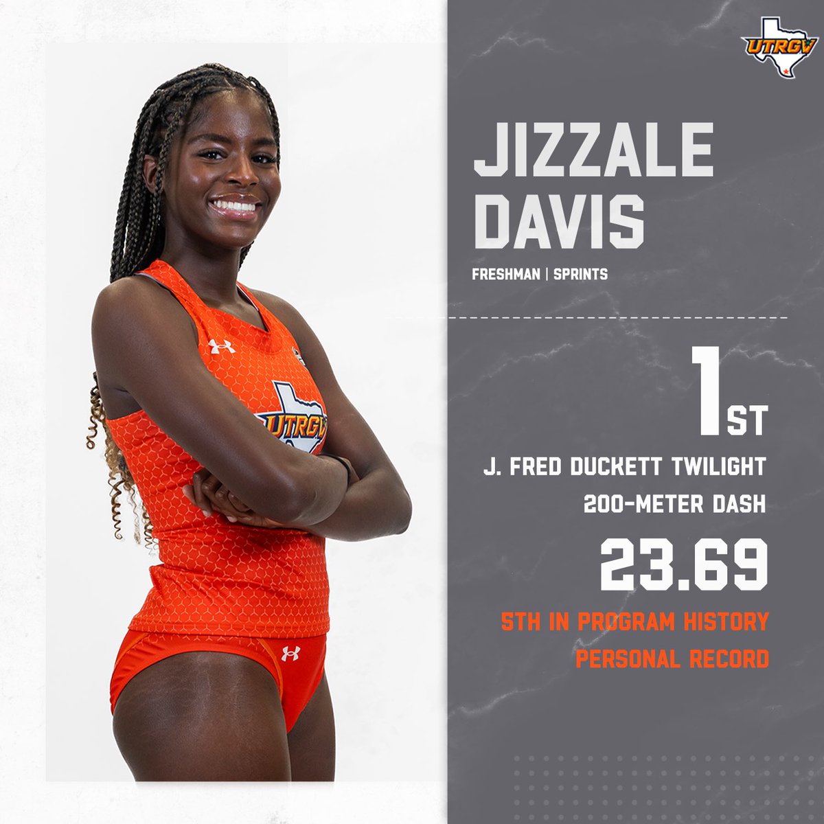 J. Fred Duckett Twilight | W 200 

Big day for Jizzale 🫡 

📊 bit.ly/446HIVB

#RallyTheValley #UTRGV #EarnedEveryDay