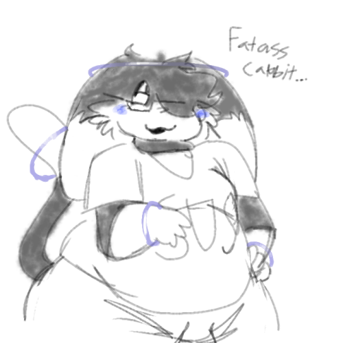 big cabbit boy .. (that is my husband)
caturn told me to draw him fat ok @Glaceon2009