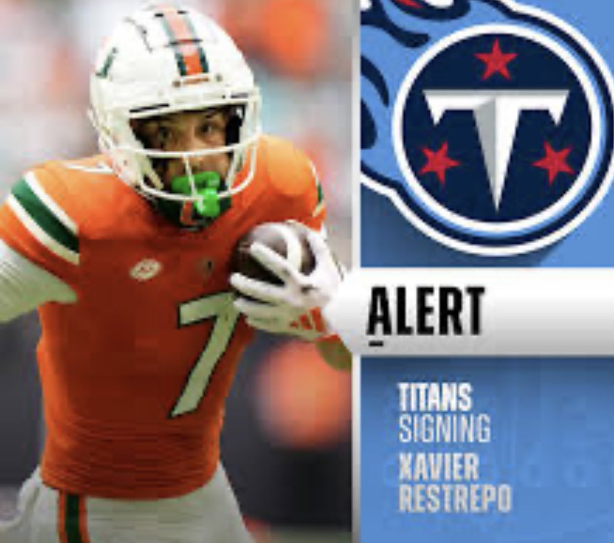 Help us congratulate Big Dawg Xavier Restrepo. He signs as undrafted free agent with Tennessee Titans, reunites with Cam Ward. #DrugFreeDontTryMe