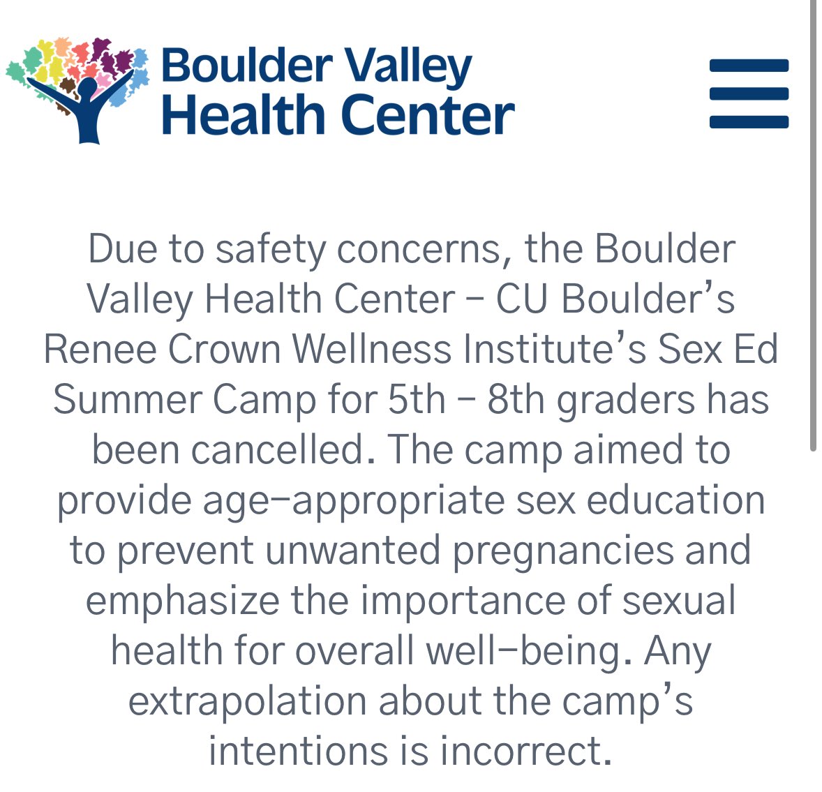 BREAKING UPDATE: Colorado sex ed summer camp to teach kids about masturbation and sex has been cancelled