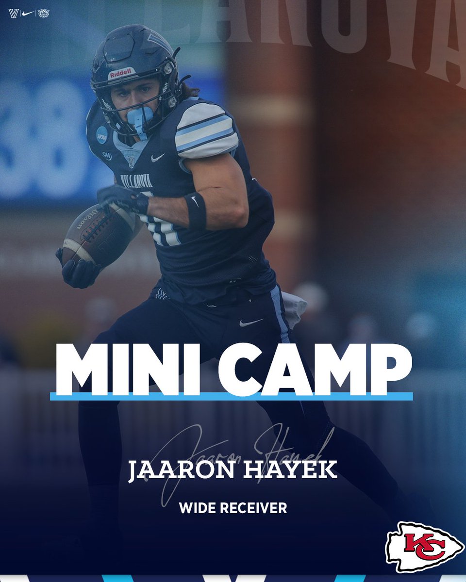 Villanova Football (@novafootball) on Twitter photo .<a href="/jaaron_hayek/">Jaaron Hayek</a> has been invited to the <a href="/Chiefs/">Kansas City Chiefs</a> Rookie Mini Camp 💪
#TapTheRock #CatsintheNFL .<a href="/jaaron_hayek/">Jaaron Hayek</a> has been invited to the <a href="/Chiefs/">Kansas City Chiefs</a> Rookie Mini Camp 💪
#TapTheRock #CatsintheNFL