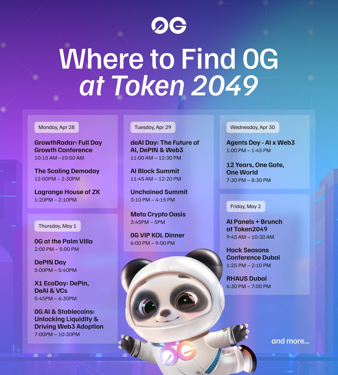 0G is in Dubai this week! 

Here’s where you can find us 👇