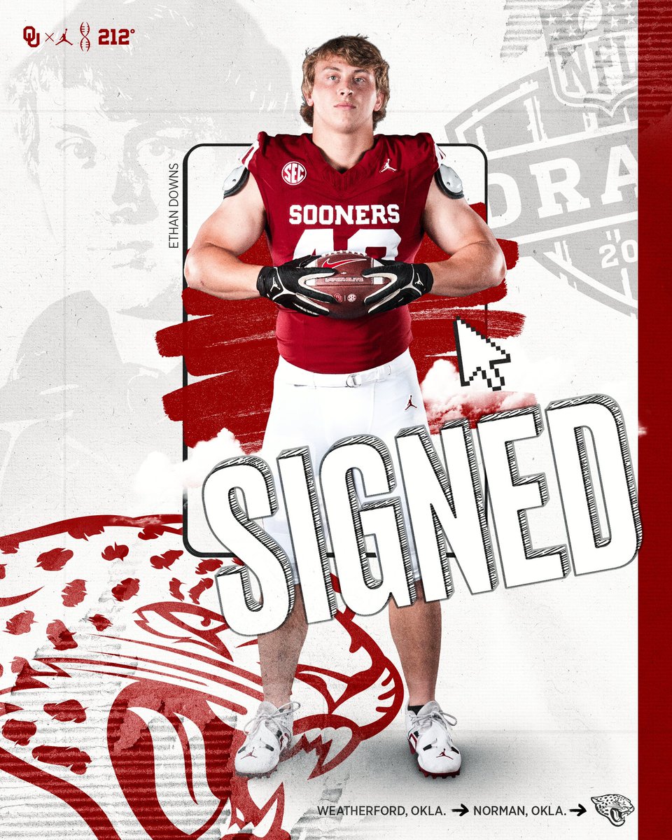 Oklahoma Football (@ou_football) on Twitter photo .<a href="/ethandowns40/">Ethan Downs</a> has signed with the Jacksonville Jaguars! ✍️
#OUDNA x <a href="/Jaguars/">Jacksonville Jaguars</a> .<a href="/ethandowns40/">Ethan Downs</a> has signed with the Jacksonville Jaguars! ✍️
#OUDNA x <a href="/Jaguars/">Jacksonville Jaguars</a>