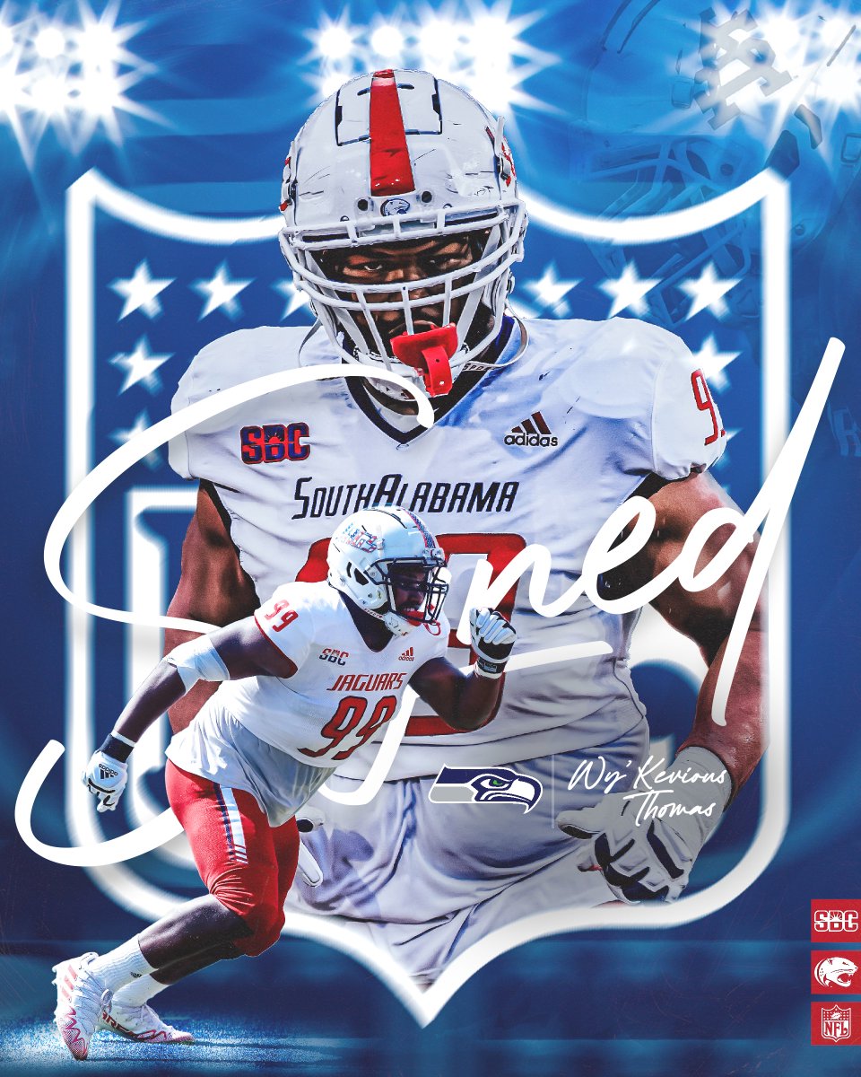 South Alabama Football ๐ (@southalabamafb) on Twitter photo Bubba to the Seahawks ๐
Congrats, <a href="/WykeviousT/">Wykevious Thomas</a> โผ๏ธ
#ProJags | <a href="/Seahawks/">Seattle Seahawks</a> Bubba to the Seahawks ๐
Congrats, <a href="/WykeviousT/">Wykevious Thomas</a> โผ๏ธ
#ProJags | <a href="/Seahawks/">Seattle Seahawks</a>