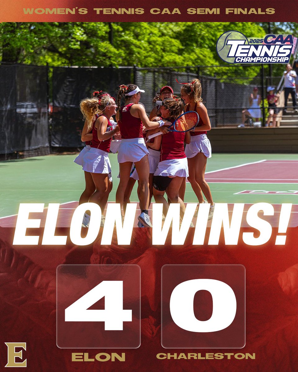 ElonPhoenix's tweet photo. 🔥 DOUBLE THE ACTION! 🔥

Both our men’s and women’s teams are headed to the CAA Championship!

Catch the Phoenix tomorrow at 10 AM and 2 PM at Jimmy Powell Tennis Center! 🏆🎾 

#PhoenixRising https://t.co/jUyXRN65zn
