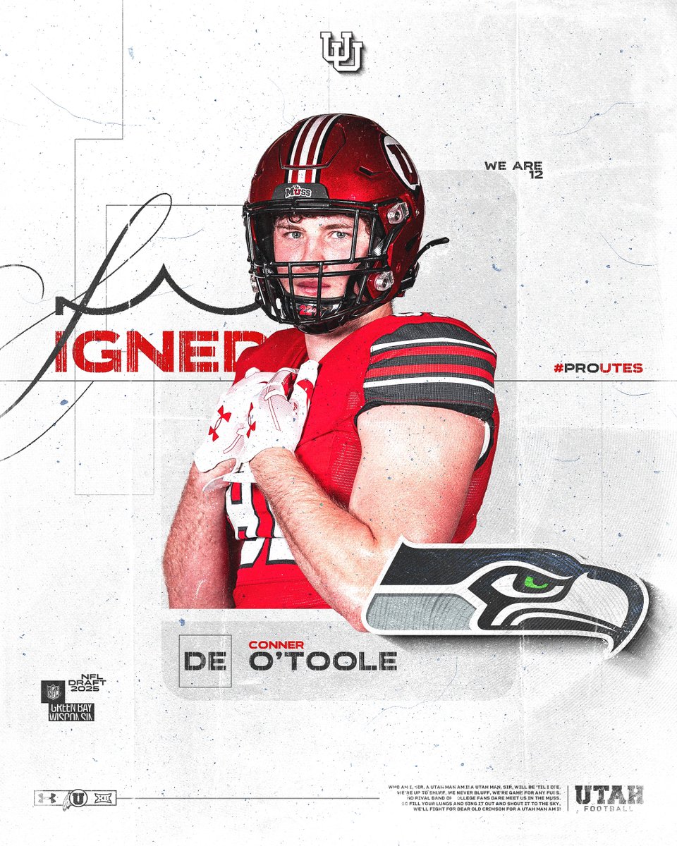 Utah Football (@utah_football) on Twitter photo We got a #ProUte headed to the PNWโผ๏ธ
<a href="/connor_otoole_/">Connor O'Toole</a> has signed with the <a href="/Seahawks/">Seattle Seahawks</a>!!๐
#GoUtes We got a #ProUte headed to the PNWโผ๏ธ
<a href="/connor_otoole_/">Connor O'Toole</a> has signed with the <a href="/Seahawks/">Seattle Seahawks</a>!!๐
#GoUtes