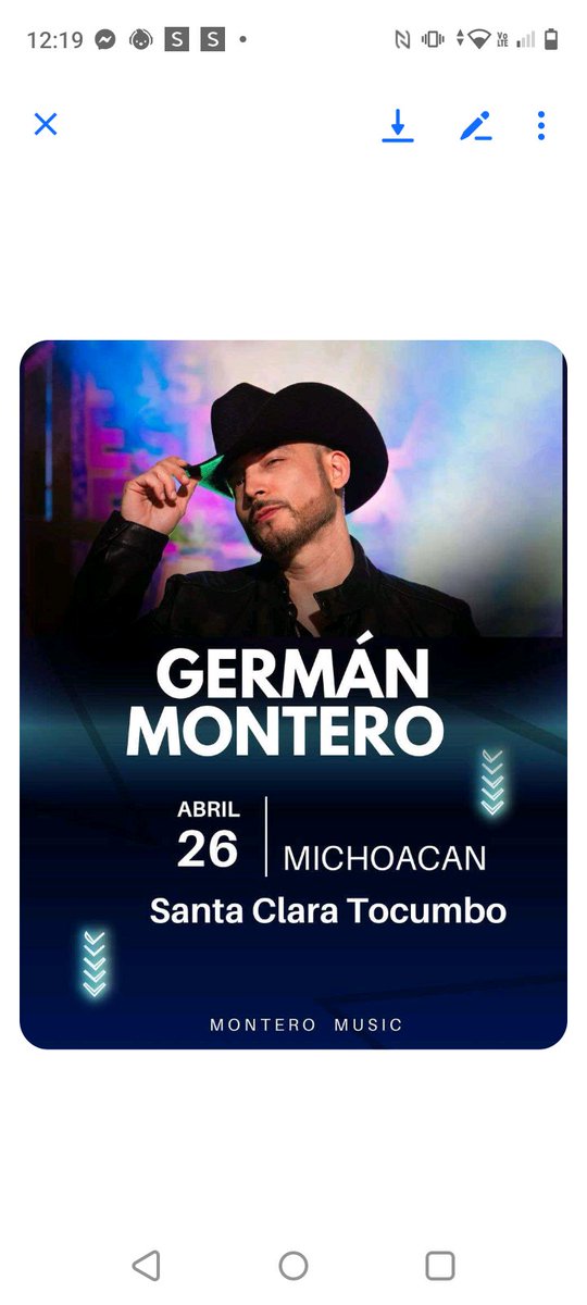 irmitademontero's tweet photo. Hoy 26 de abril Vamos a Cantar y Bailar con @GermanMontero5  y su Banda Ahomense a la Expo Feria De Santa Clara en Tocumbo Michoacán
No te lo puedes perder.
#GermanMontero 
#Ahomense 
 #MonteroMusic 
#FamiliaGM 
#PlebesDeMontero
#SedeMorelos
#Irmita💎 https://t.co/wpwLQxtuLm