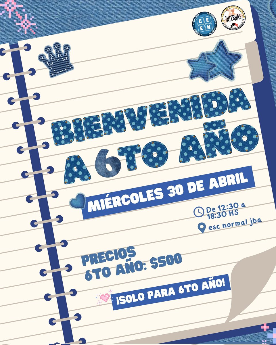 ceen_normal's tweet photo. Los esperamos este miércoles 30/04 desde las 12:30 a 18:30 hs. 💗
Solo para alumnos de 6to año❗ https://t.co/J1DpUGrX8k