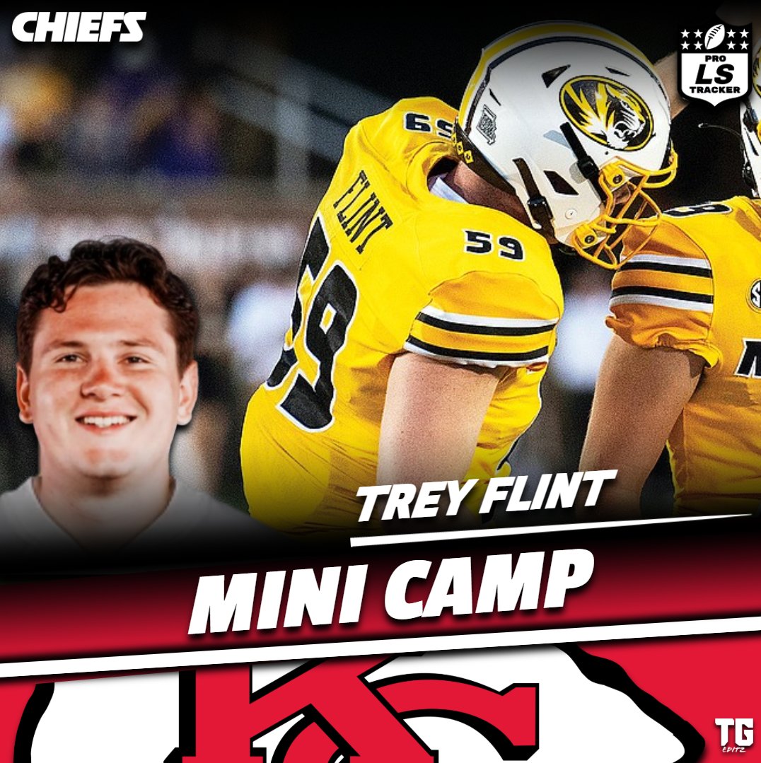 Pro Snapper Tracker (@prosnaptracker) on Twitter photo MINI CAMP:
The Chiefs have invited Trey Flint (<a href="/trey_flint8/">Trey Flint</a>) to their Mini Camp. Flint just finished his college career at Missouri where he totalled 4 tackles in 49 games.
#Chiefs #Missouri #LongSnap #LongSnapper #LongSnapping #Football #Pro #NFL #UFL #CFL #News MINI CAMP:
The Chiefs have invited Trey Flint (<a href="/trey_flint8/">Trey Flint</a>) to their Mini Camp. Flint just finished his college career at Missouri where he totalled 4 tackles in 49 games.
#Chiefs #Missouri #LongSnap #LongSnapper #LongSnapping #Football #Pro #NFL #UFL #CFL #News
