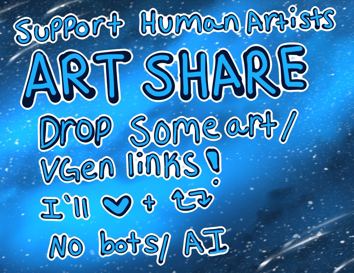 WarsAngelic's tweet image. Since I just finished doing all my comms to celebrate I thought I would do an #artshare again today! :D If you have comms open(VGen links) or are wanting to share some of your works drop them down below! I'll like and repost (No bots or a| art) #SupportHumanArtists #artmoots