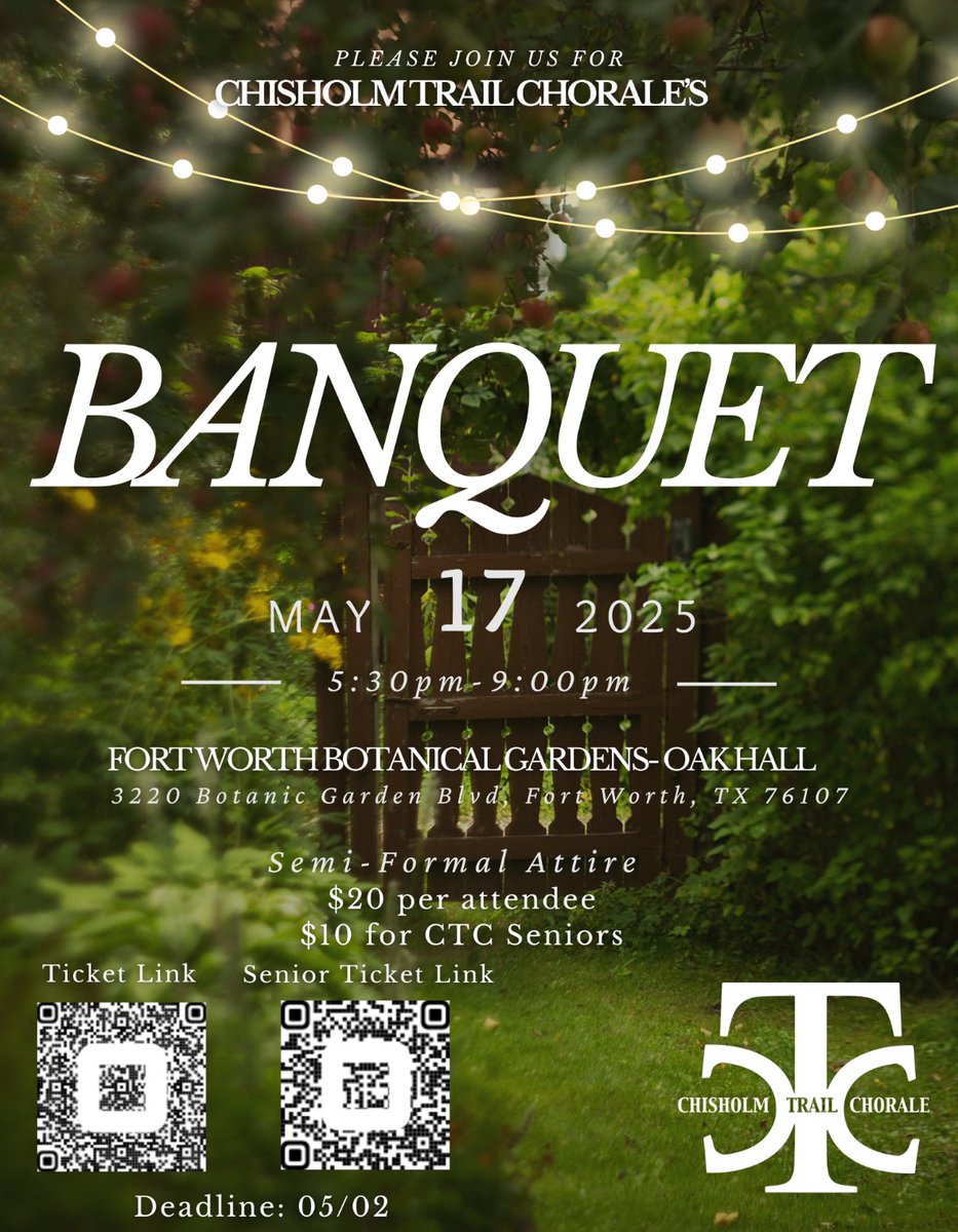 CTChorale's tweet image. We can’t wait to see everyone at banquet in a few weeks! Be sure to get your tickets NOW!