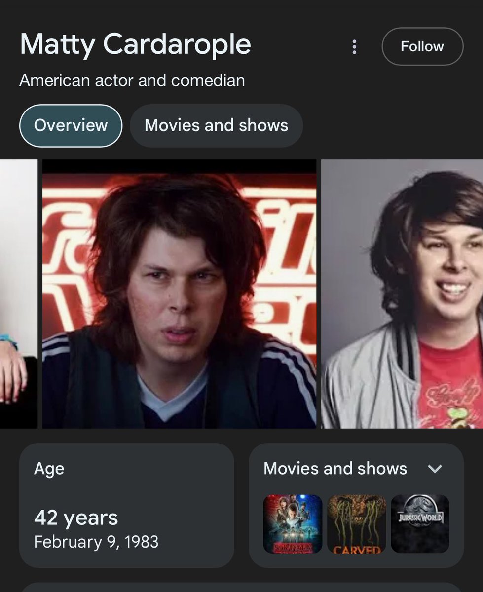 people complaining about the kids actors being a few years older than their characters meanwhile this dude is 42
