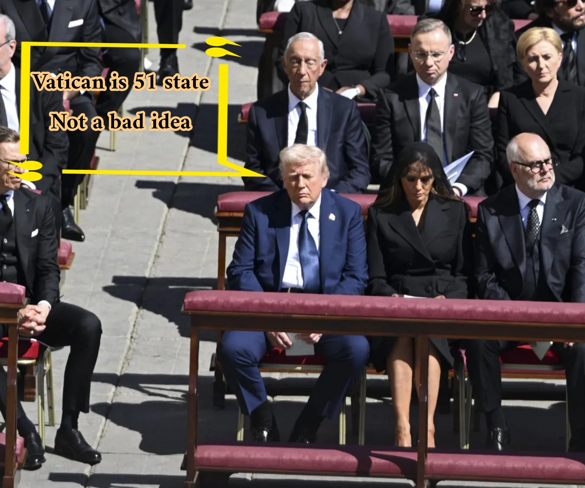 Trump during the funeral of pope francis ‼️😂