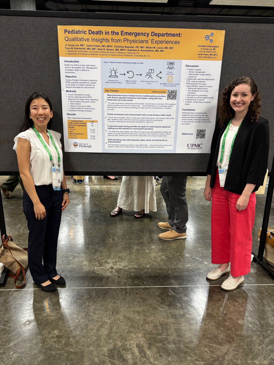 Andy Nowalk (@idbugdoc) on Twitter photo Two generations of <a href="/residentsofchp/">CHP Pediatrics Residency</a> at #PAS2025 — Dr Lee is a PEM fellow and Dr Pattee a PGY3! Presenting their important work on physicians dealing with deaths in the <a href="/ChildrensPgh/">UPMC Children's Hospital of Pittsburgh</a> ED. Two generations of <a href="/residentsofchp/">CHP Pediatrics Residency</a> at #PAS2025 — Dr Lee is a PEM fellow and Dr Pattee a PGY3! Presenting their important work on physicians dealing with deaths in the <a href="/ChildrensPgh/">UPMC Children's Hospital of Pittsburgh</a> ED.
