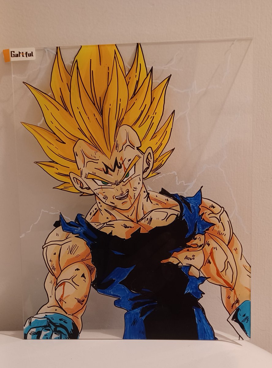 GypsyNukuchan's tweet photo. I learned how to make #glassart #glasspainting #handpainted #anime #vegeta #majinvegeta #DBZ https://t.co/angqvY6TiM