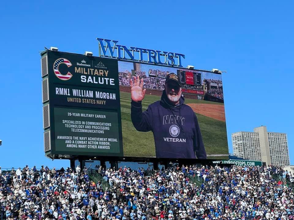 WHSBaseball (@whsbaseball2) on Twitter photo Cool moment at Wrigley today for one of our biggest fans “Grandpa Bill”
Mr. Morgan received the Military Salute at Today’s <a href="/Cubs/">Chicago Cubs</a> game!
Bill is a regular at all WHS games supporting his grandsons Cade ‘20, Zach ‘23 and now Owen Zalewski ‘28
Thank you for your service! #FlyTheW Cool moment at Wrigley today for one of our biggest fans “Grandpa Bill”
Mr. Morgan received the Military Salute at Today’s <a href="/Cubs/">Chicago Cubs</a> game!
Bill is a regular at all WHS games supporting his grandsons Cade ‘20, Zach ‘23 and now Owen Zalewski ‘28
Thank you for your service! #FlyTheW