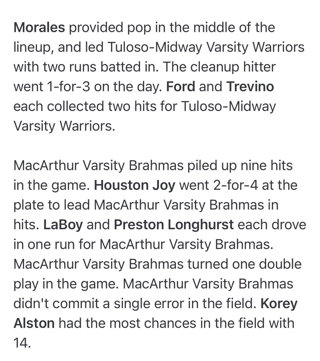 Coach Moody (@jkmoody44) on Twitter photo ⚾️GM 31 Final: <a href="/TMWarriorBSBL/">WarriorBaseball_TM</a> 8 SA MacArthur 4 #ShowTime 212 #WE <a href="/LosTrevino18/">Carlos Trevino</a> <a href="/landin4d/">landin ford</a> <a href="/ChristianRamon_/">Christian Ramon</a> <a href="/ZakMorales2026/">Zak</a> <a href="/Max_Lara3/">Max</a> <a href="/Jadenyayyay/">Jaden Smith</a> <a href="/OzbieB/">Ozbie Buentello</a> <a href="/patacosta55/">Pat Acosta</a> <a href="/SouthTexasHigh1/">South Texas High School Baseball</a> <a href="/4ATxHsBaseball/">4ATxHsBaseball</a> ⚾️GM 31 Final: <a href="/TMWarriorBSBL/">WarriorBaseball_TM</a> 8 SA MacArthur 4 #ShowTime 212 #WE <a href="/LosTrevino18/">Carlos Trevino</a> <a href="/landin4d/">landin ford</a> <a href="/ChristianRamon_/">Christian Ramon</a> <a href="/ZakMorales2026/">Zak</a> <a href="/Max_Lara3/">Max</a> <a href="/Jadenyayyay/">Jaden Smith</a> <a href="/OzbieB/">Ozbie Buentello</a> <a href="/patacosta55/">Pat Acosta</a> <a href="/SouthTexasHigh1/">South Texas High School Baseball</a> <a href="/4ATxHsBaseball/">4ATxHsBaseball</a>