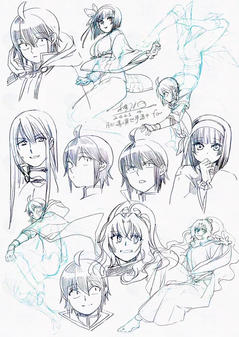 筋トレ報告1741日目 描くの途中で飽きちゃったやつとか詰め なんとなく久々に違うスキャナーでとりこんだら設定間違ってて全部やり直したよ ウワーン 