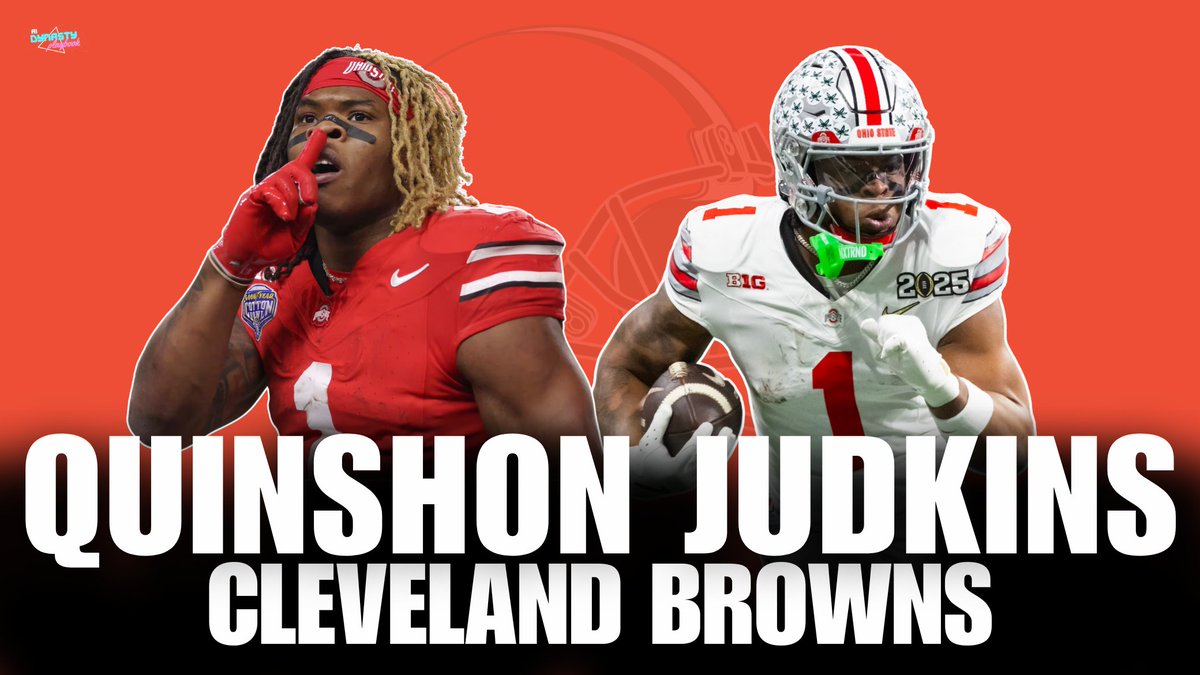 DynastyPlay's tweet photo. With the 36th overall pick in the 2025 #NFLDraft the #Browns selected RB Quinshon Judkins.

We discussed Judkins' dynasty value over on the YouTube page: https://t.co/MyN6ntyjSG

#FantasyFootball #DawgPound https://t.co/0mYzFBE0WU