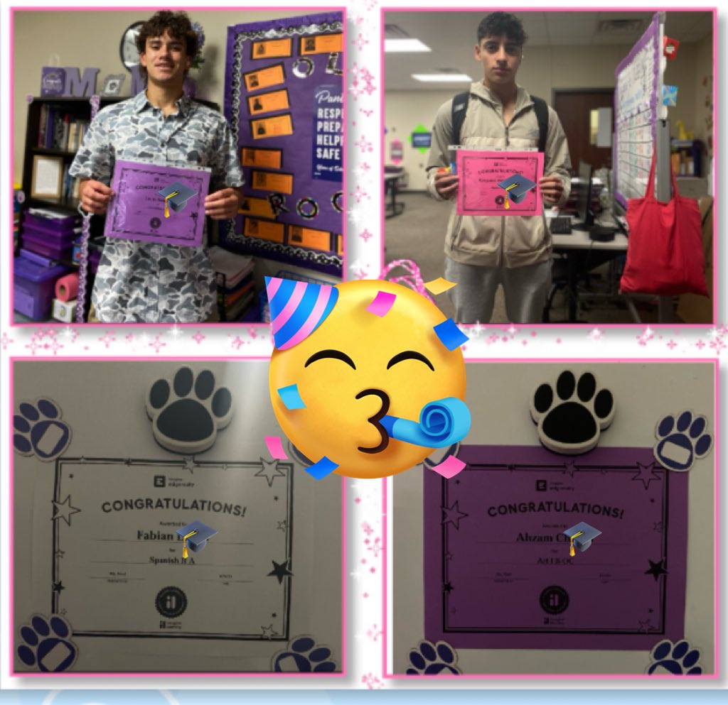 RPHS_OLAB's tweet photo. Here’s a #SaturdayShoutout for this week’s #OLAB course completions! 💻Celebratory times ahead (💃🕺🎓) for those students who #StayFocus! Think #ProfileOfAGraduate Congratulations to Lucas, Krisyaniel, Fabian & Azham!🥳👏🏼🌟You did it! 🎉@RGAPMobileLive @ImagineLearning https://t.co/VlJLu3tmaI