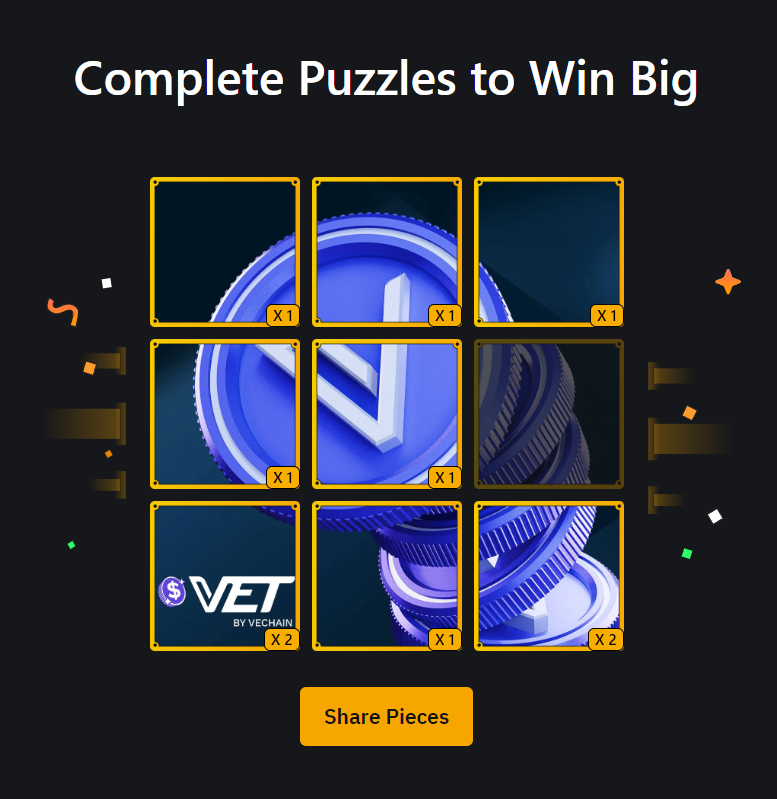 mwwilkins's tweet photo. Does anyone have an extra of the puzzle piece I am needing to complete the #Bybit puzzle for #Vechain ? I can swap you for the one I have 2 of. Would be really appreciated! #puzzlehunt #VET https://t.co/Oo2qtbQvmu