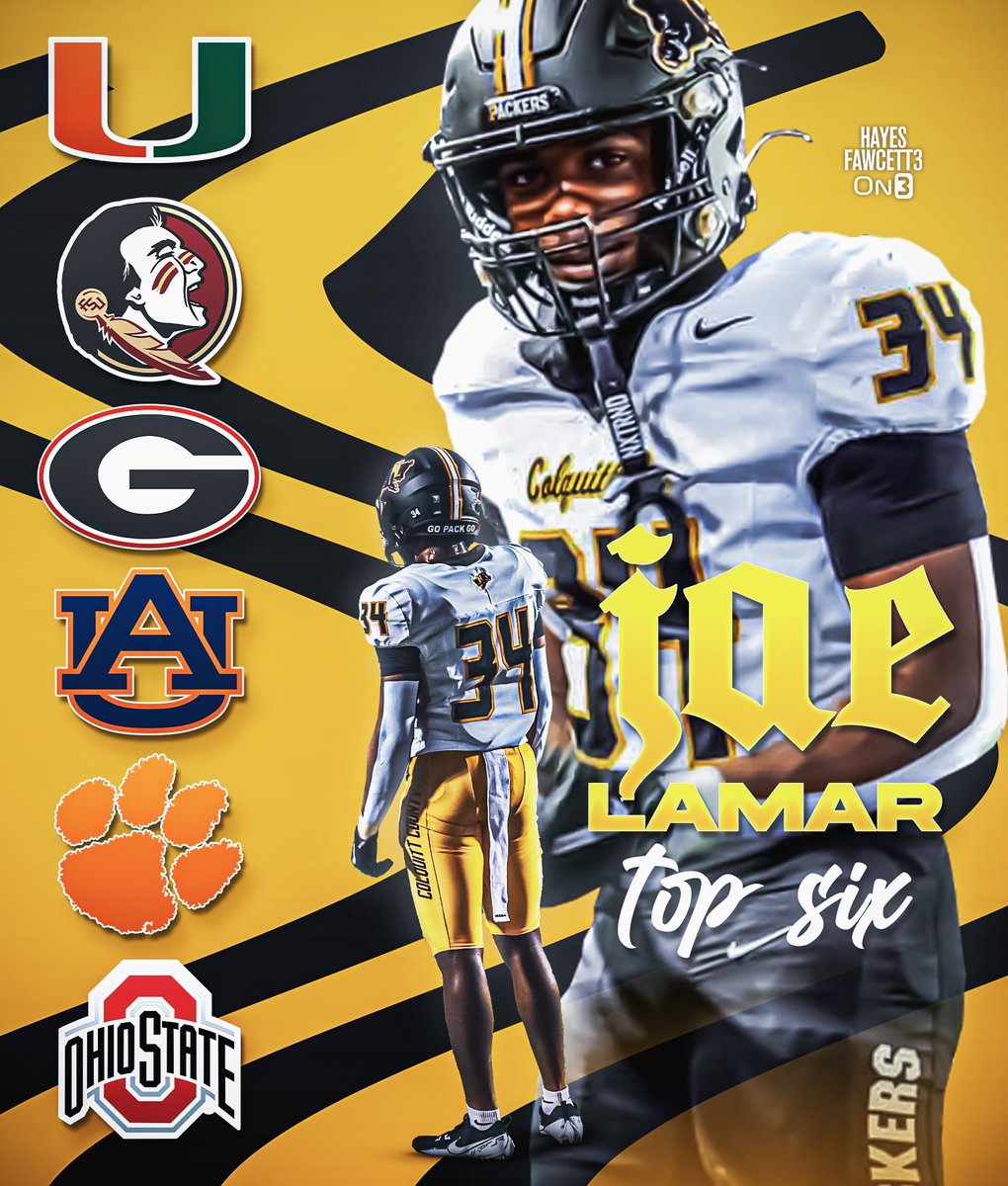 NEWS: Four-Star RB Jae Lamar is down to 6 Schools, he tells me for @on3recruits

The 6’0 205 RB from Moultrie, GA is ranked as a Top 10 RB in the ‘26 Class (per On3 Industry)

on3.com/db/jae-lamar-2…