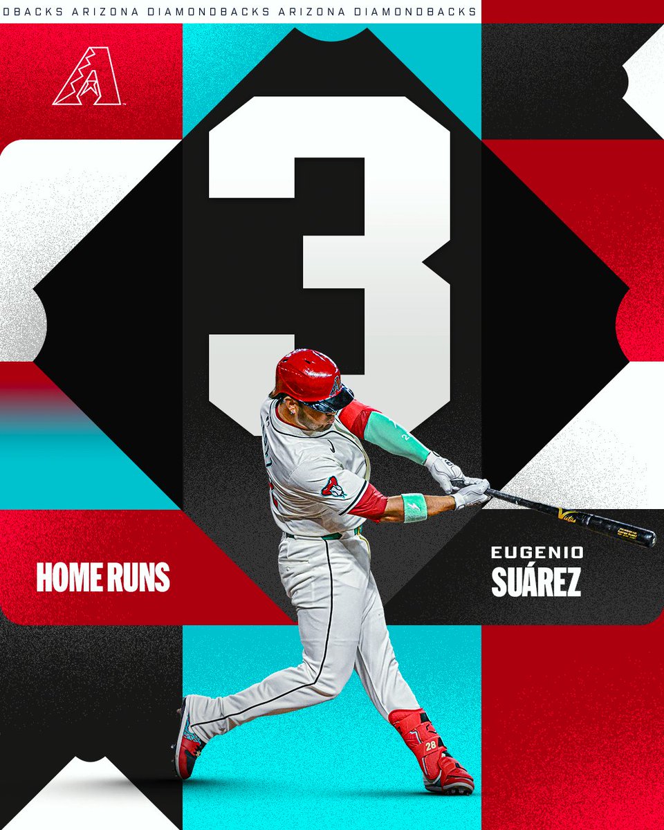 MLB's tweet photo. THREE-HOMER GAME FOR EUGENIO SUÁREZ 🤯 https://t.co/JKrowwGpZI
