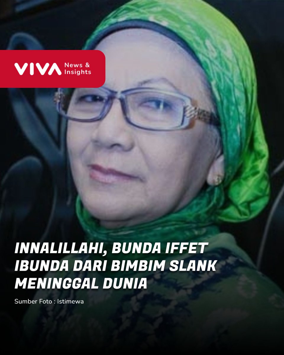 VIVAcoid's tweet photo. Kabar duka datang dari keluarga band Slank. Ibunda dari Bimbim drummer Slank, Iffet Veceha atau yang akrab dengan nama Bunda Iffet meninggal dunia pada hari Sabtu 26 April 2025. 
https://t.co/qTgGWLWuPl 
____
#VIVVACOID https://t.co/8SPDBUh99X