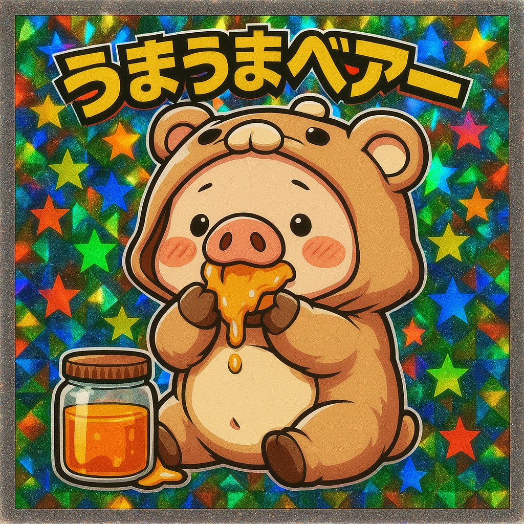 お久しぶりですが
ビックリマンシール風ハフルくん置いておきますね🤤