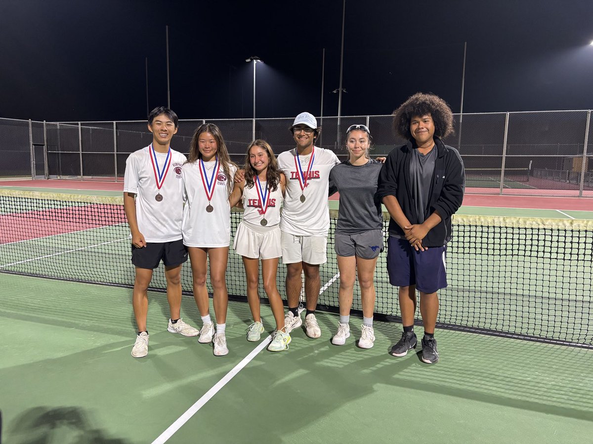 Congrats to Tracy Huang and Josh Tran on winning a bronze medal in Mixed Doubles in the District Tournament! Fabulous effort!