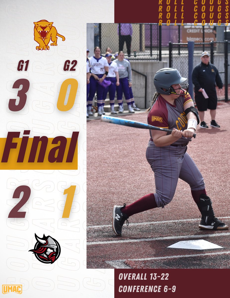 Cougs split their double header today against BLC. #RollCougs