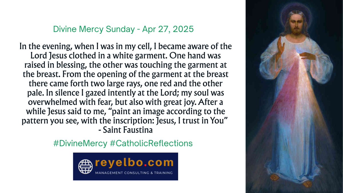 Rey_Elbo's tweet image. Apr 27, 2025 #SalvationSunday
#DivineMercy #catholicreflection