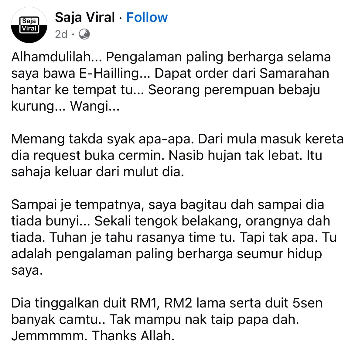 IniAlalalannn's tweet photo. At least, dia bayar jugak sikit. Maybe tak cukup duit. Harap driver grab halalkan je. https://t.co/9XmIgZSb7x