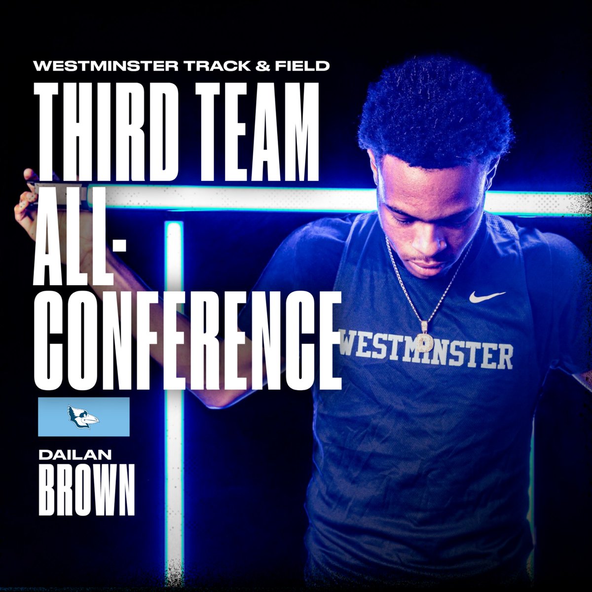 The Westminster College men's track and field team had five athletes named to the All-Conference Team! The 4x100 meter and 4x400 meter teams earn 3rd time all-conference recognition for Dailan Brown, Isaac Armour-Dozier, Mos Flowers, Noah Ottinger, Ashton Wheeler.
