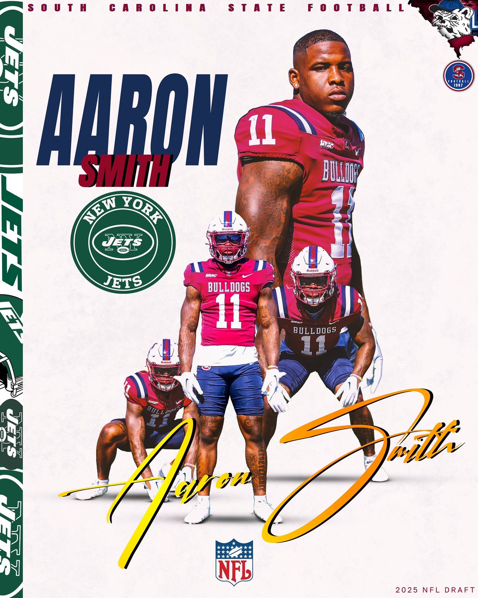 South Carolina State Football (@scstate_fb) on Twitter photo #GoDogs
SC STATE FOOTBALL Linebacker AARON SMITH <a href="/hbhboog/">Aaron “Boog” Smith</a> will be signing a Free Agent Deal with the <a href="/nyjets/">New York Jets</a>! CONGRATS and keep Working!
<a href="/SCStateAthletic/">SC State Athletics</a> <a href="/MEACSports/">Mid-Eastern Athletic Conference</a> <a href="/coachberry77/">Chennis Berry</a>
#PayTheFEE
#DigDEEP
#FearTheBITE
#CWCW
#BBB
🟢⚪️🔴🔵🐶🛩️🏈 #GoDogs
SC STATE FOOTBALL Linebacker AARON SMITH <a href="/hbhboog/">Aaron “Boog” Smith</a> will be signing a Free Agent Deal with the <a href="/nyjets/">New York Jets</a>! CONGRATS and keep Working!
<a href="/SCStateAthletic/">SC State Athletics</a> <a href="/MEACSports/">Mid-Eastern Athletic Conference</a> <a href="/coachberry77/">Chennis Berry</a>
#PayTheFEE
#DigDEEP
#FearTheBITE
#CWCW
#BBB
🟢⚪️🔴🔵🐶🛩️🏈